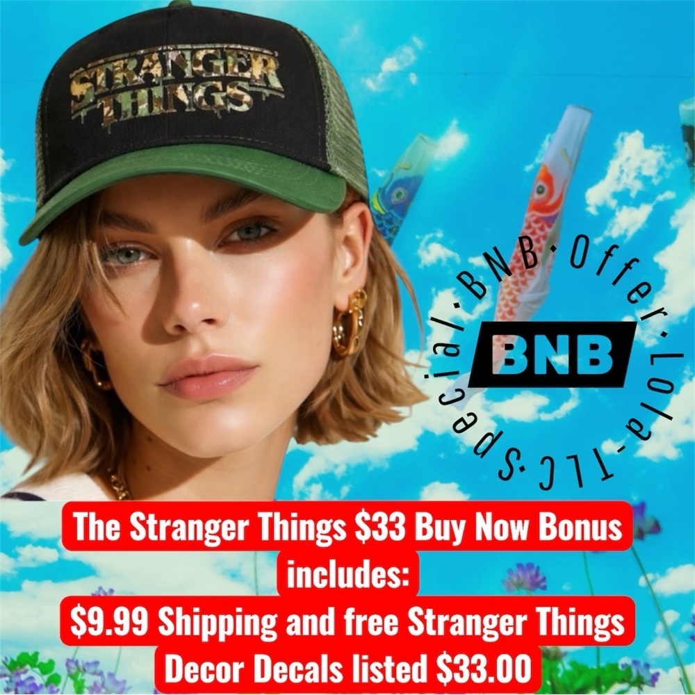 🆕Stranger Things Green and Black SnapBack Cap